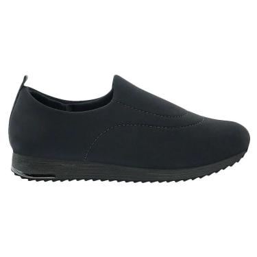Imagem de Tênis Usaflex Feminino Elastano Calce Fácil UD2100 Preto-Feminino