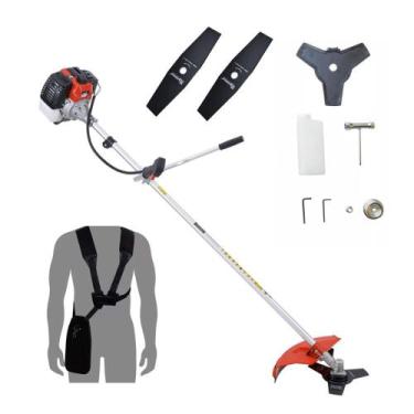 Imagem de Roçadeira a gasolina toyama rt43l-b 43cc 2t 1.7hp com lâmina 3 pontas 