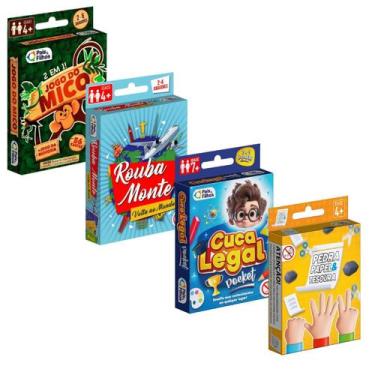 Imagem de Kit Cuca Legal Rouba Monte Jogo Mico Pedra Papel Tesoura - Pais & Filh