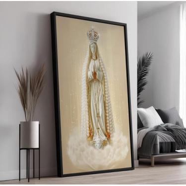 Imagem de Quadro Decorativo com Moldura Caixa Nossa Senhora Estatua para parede 