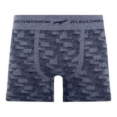 Imagem de Cueca Boxer Mescla Jacquard Sem Costura Navy Zee Rucci, G