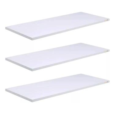 Imagem de Prateleiras 40X20 3Un Mdf Preto Acompanha Kit Instalação