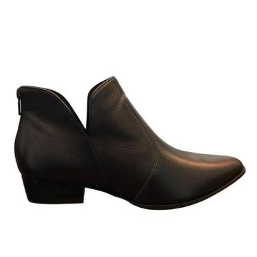 Imagem de Bota Feminina Zambeze Em Couro Cano Baixo Salto Médio DV0258, Preto, 3