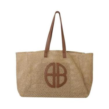 Imagem de Bolsa De Palha Trançada De Grande Capacidade Para Mulheres, Estilo Étn