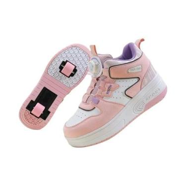 Imagem de Tênis De Patins Para Crianças, Meninos E Meninas, Com Rodas, Tênis Cas