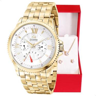 Imagem de Relógio Feminino Champion Ana Hickmann Dourado AH30273H MultiFunção Co