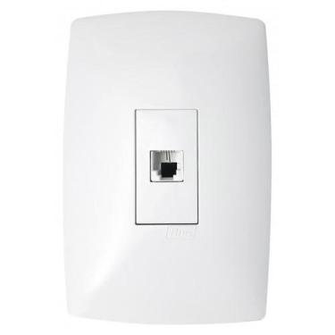 Imagem de Cj Entrada Rj11 4 Fios   Telefone   - Blux Home Branco -