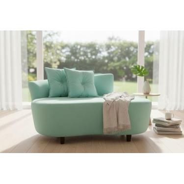 Imagem de Namoradeira Sofá Feijão Suria 150cm Orgânica Veludo - Mansão Decor