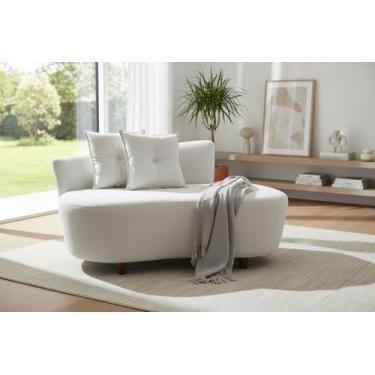 Imagem de Namoradeira Sofá Feijão Suria 150cm Orgânica Linho - Mansão Decor