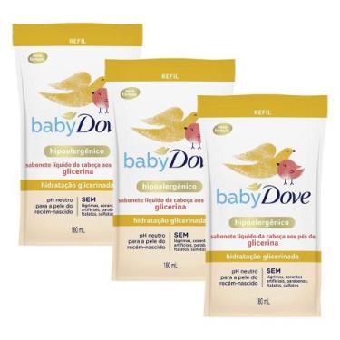 Imagem de Kit com 3 Sabonetes Líquidos Glicerina Baby Dove Hidratação Glicerinad