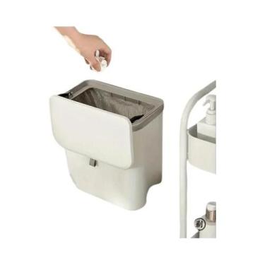 Imagem de Lixeira De Cozinha Montada Na Parede Branca, Durável, De Plástico, Mul