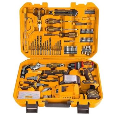 Imagem de KIT 165 PCS INGCO PARAF/FURADEIRA BL INGCO 66 Nm IMPACTO 1/2Pol A BAT 