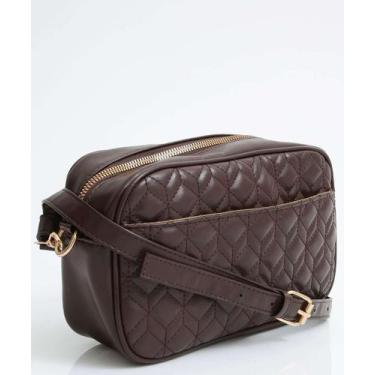 Imagem de Bolsa Transversal Feminina Matelassê Marisa Marrom-75027, UN, Marrom