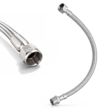 Imagem de Tubo Engate Flexível Mangueira Inox 304 3/4 Pol 100cm Macho Fêmea P/ B