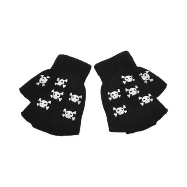 Imagem de Luvas Unissex Que Brilham No Escuro, Com Estampa De Caveira, Estilo Pu