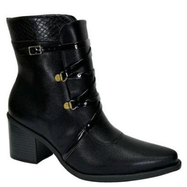 Imagem de Bota Piccadilly Giordana Bico Fino Cano Médio 766003 Preto-Feminino