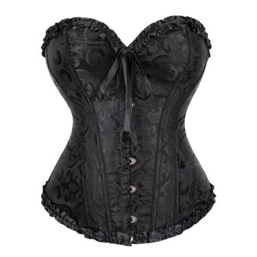 Imagem de Corpete Corset Espartilho Cinta Modela Cintura Floral - Modas Fagundes