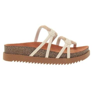 Imagem de Sandália Feminina Moleca Papete Tratorada Tiras Brilho Original -, Bra