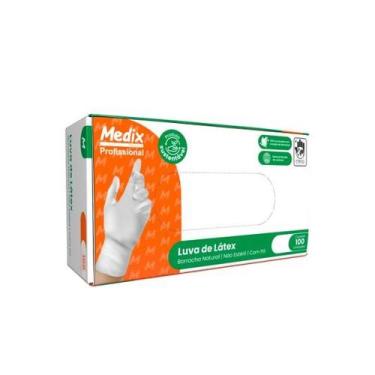 Imagem de Luvas Látex Descartáveis Com Pó Médix 100 Unidades - G - Medix