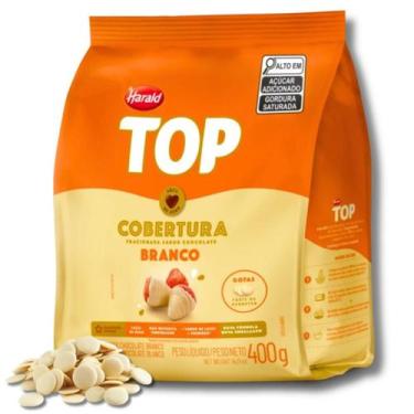 Imagem de Gotas Top Cobertura Chocolate Branco 400g Pacote - Harald