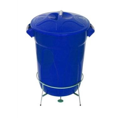 Imagem de Jj.e8g - lixeira plástica com pedal em aço 100l - JJ Comércio, Azul