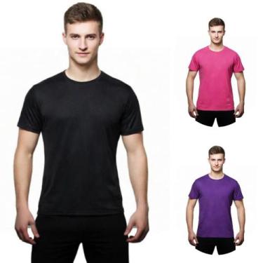 Imagem de Kit 3 Camisas Uv +50 Manga Curta Slim - C&C, Preto, Pink, Roxo, P