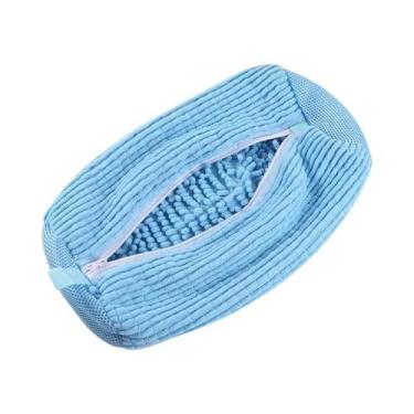 Imagem de Saco De Lavagem Para Máquina De Lavar Sapatos Com Zíper Amarelo E Azul