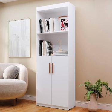 Imagem de Estante Livreiro Bipartida 63cm 2 Portas Form Branco Z56 - Mpozenato