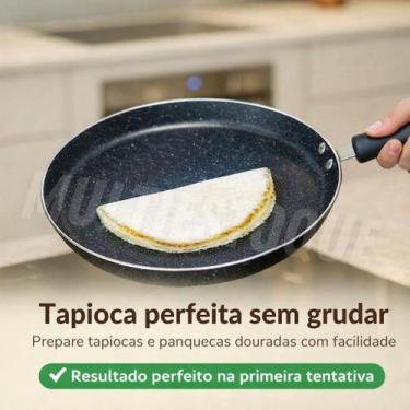 Imagem de Frigideira Tapioqueira Panquequeira com Indução 26cm - Preta - THIKA