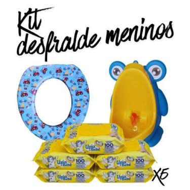 Imagem de Kit Desfralde - 5 Packs de Toalhas Umedecidas Mictório Penico Sapinho 