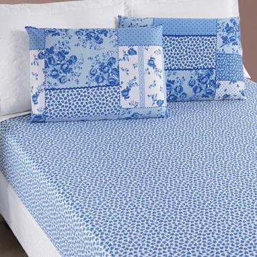 Imagem de Jogo de Lençol Cama Casal Queen 3 Peças Bouti Estampado Lençol com Elá
