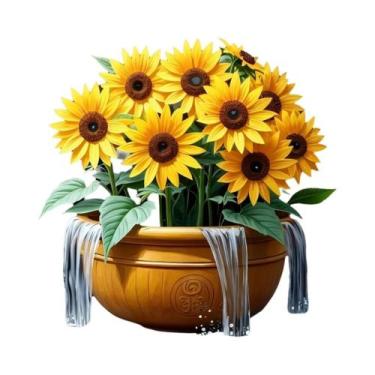 Imagem de Kit De Ponto Cruz Cachoeira De Girassóis 11CT Bordado Completo Tecido 