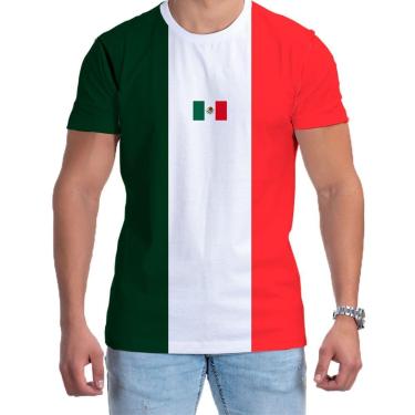 Imagem de Camiseta Estampada Bandeira México Camisa Copa Futebol 2022-Masculino