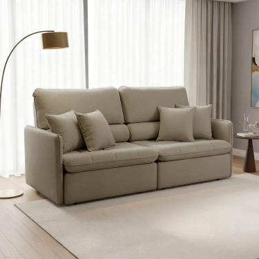 Imagem de Sofá 3 Lugares Retrátil Reclinável 194cm Adams Linho K01 - D`Rossi