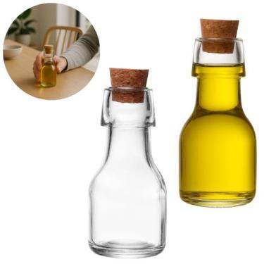 Imagem de Garrafa De Vidro 70ml P/ Azeite Com Tampa Rolha Premium - Lyor