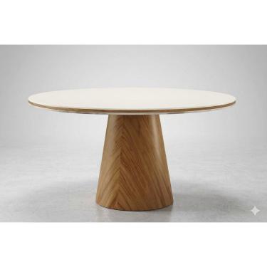 Imagem de Mesa de jantar Redonda tampo duplo 1,10m base Cone Imperial