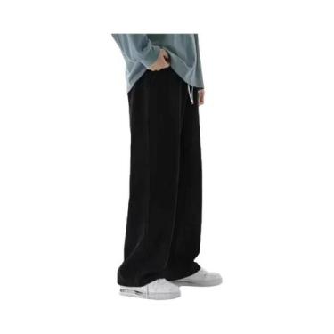 Imagem de Calças Jeans Casuais Largas Masculinas Estilo Coreano Streetwear Haraj