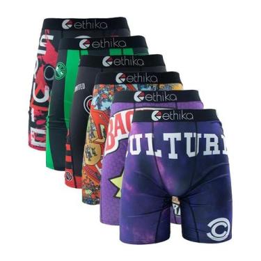 Imagem de Cuecas Boxer Masculinas plus Size Respiráveis Com Estampa (6 Peças) - 