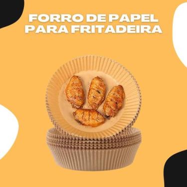 Imagem de Air Fryer Forro De Papel Antiaderente Descartável 50 Peças Cozinhe Sem