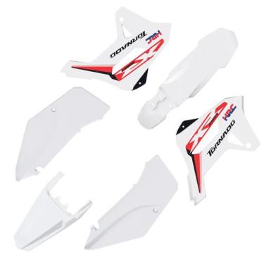 Imagem de Kit Plástico Carenagem Biker R1de C/ Adesivos Xr 250 Tornado, Branco