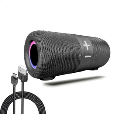 Imagem de Caixa De Som Bluetooth Portátil 15W Potente RGB Com Alça Recarregável 