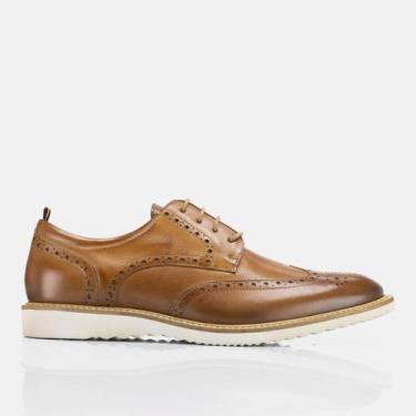 Imagem de Sapato Social Masculino Oxford Brogue Com Cadarço Casual Em Couro Maci