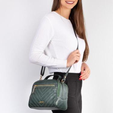 Imagem de Bolsa de mão em couro liso Lara - Andrea Vinci, Verde