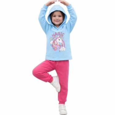 Imagem de Conjunto Moletom Capuz Infantil Algodão Menina Inverno 4 6 8 - Cleomar