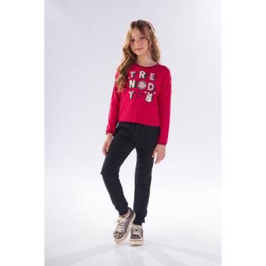 Imagem de Calça Moletom Infantil Menina Pulla Bulla Ref. 49712, Preto, 10