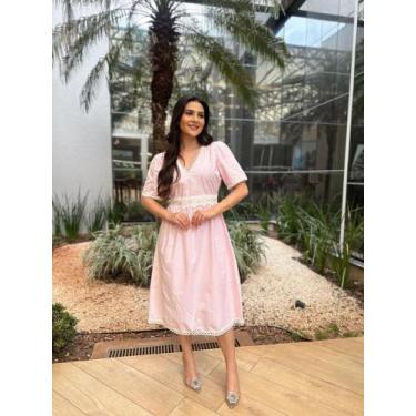 Imagem de Vestido cor nude decote V - Xodo modas