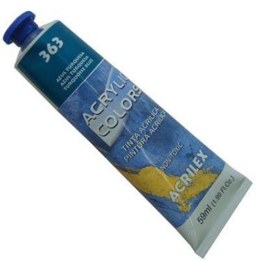 Imagem de Tinta Acrilica Acrilex Acrylic Colors 059 ml Azul Turquesa 13160-363 1