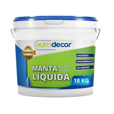 Imagem de Manta Líquida Impermeabilizante Acrílica 03.01.02.0012 18kg Branco para Lajes e Telhados Eurodecor