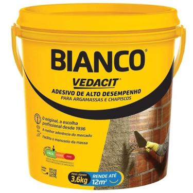 Imagem de Adesivo para Argamassa e Chapisco Bianco 3,6kg para Aderência e Impermeabilidade em Áreas Úmidas Vedacit