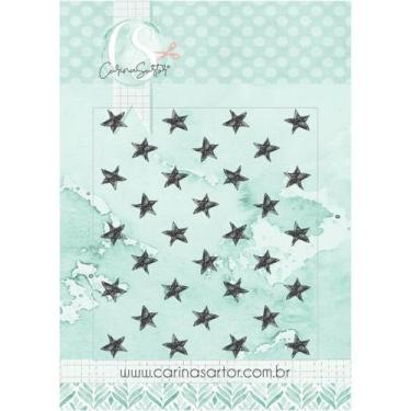 Imagem de Carimbo de Silicone CS - Noel - G Estrelas Sketch - Carina Sartor